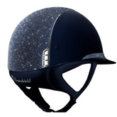 Miss Shield Blue Shadowmatt Crystal Fabric Swarovski Paradise Top and Frontal Band Chrome Silver Trim and Blazon
